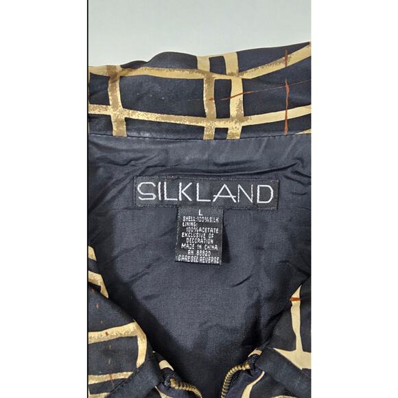 Silkland vintage silk sequin geometric full zip shaket jacket sparkle L large ^^ - Picture 8 of 10